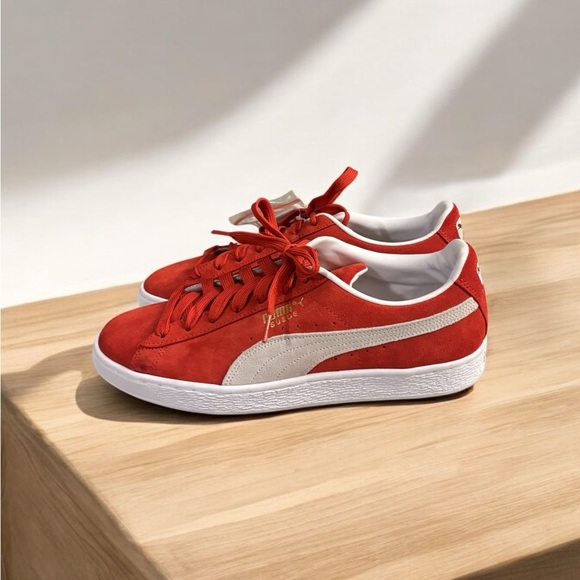 Puma Men’s Suede Classic XXI High Risk Red White Sneakers. NWT. - Picture 8 of 12